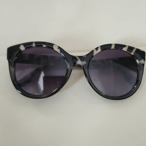 Komono Black and Cream Patterned Sunglasses